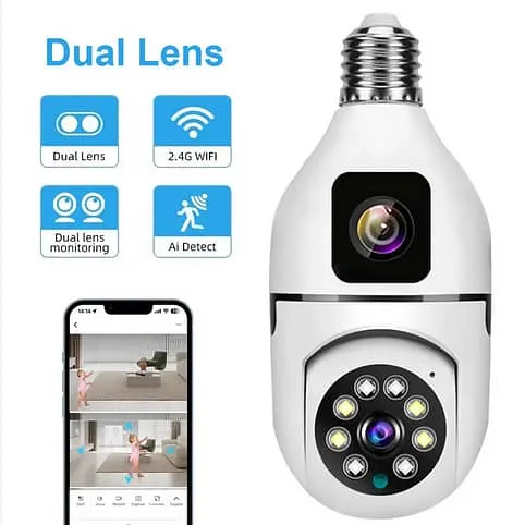Wifi Panaroma Dual Lens 360 Degree Night Vision camera with Ultra HD Resolution, easy to achieve real time remote viewing - Image 1