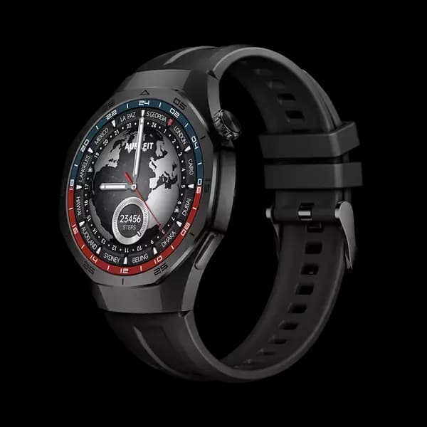AuraFit AM34 Smartwatch – Gun Metal (Includes Free Extra Strap)